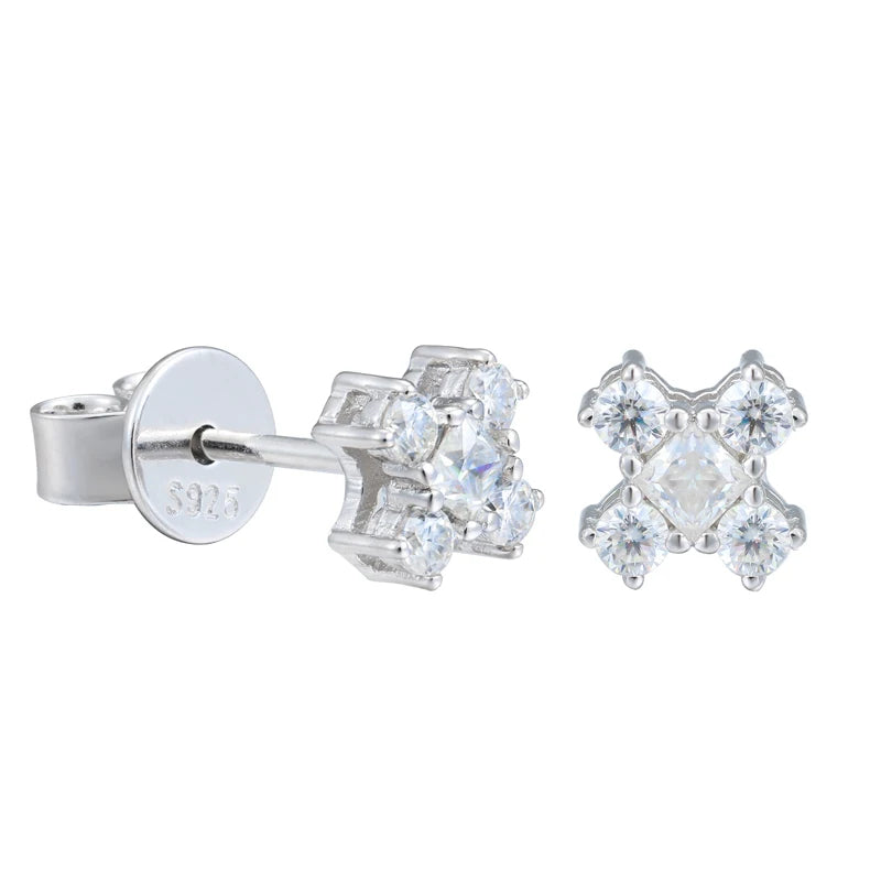 Princess Cut Stud Earring