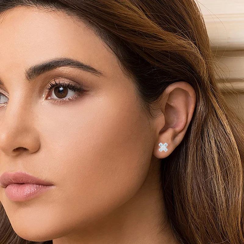 Princess Cut Stud Earring
