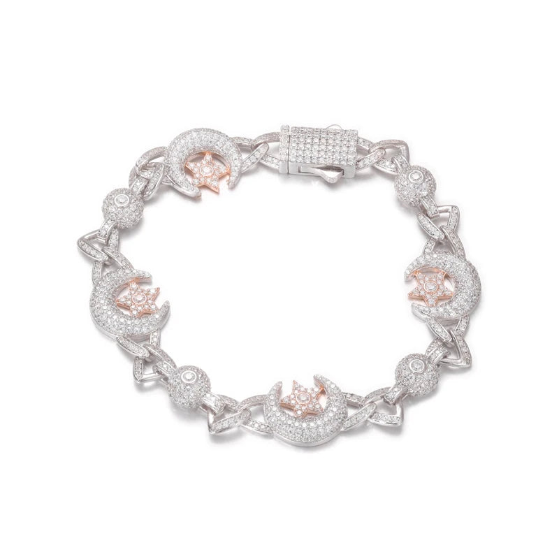 Star Moon Cuban Bracelet